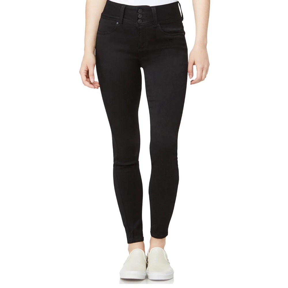 WallFlower Juniors' High-Rise Sassy Ankle Jeggings in Noir